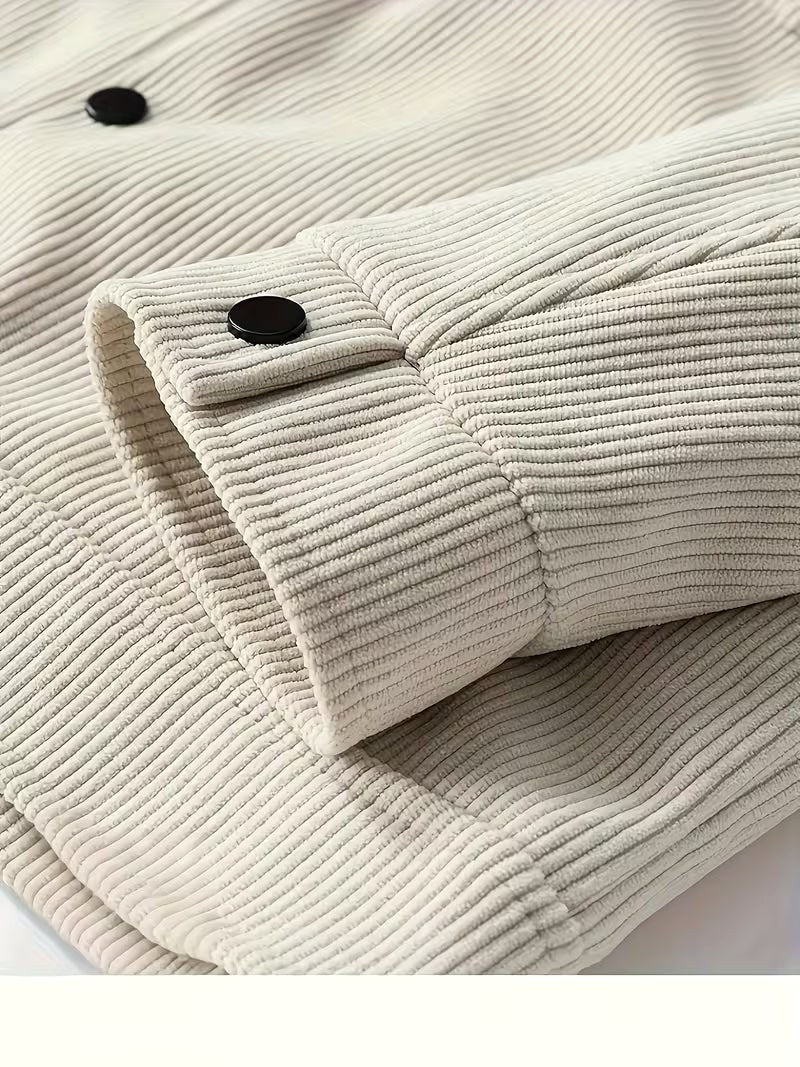 Wesley | Men's Corduroy Jacket with Classic Collar, Casual Overshirt | Animated Apparel