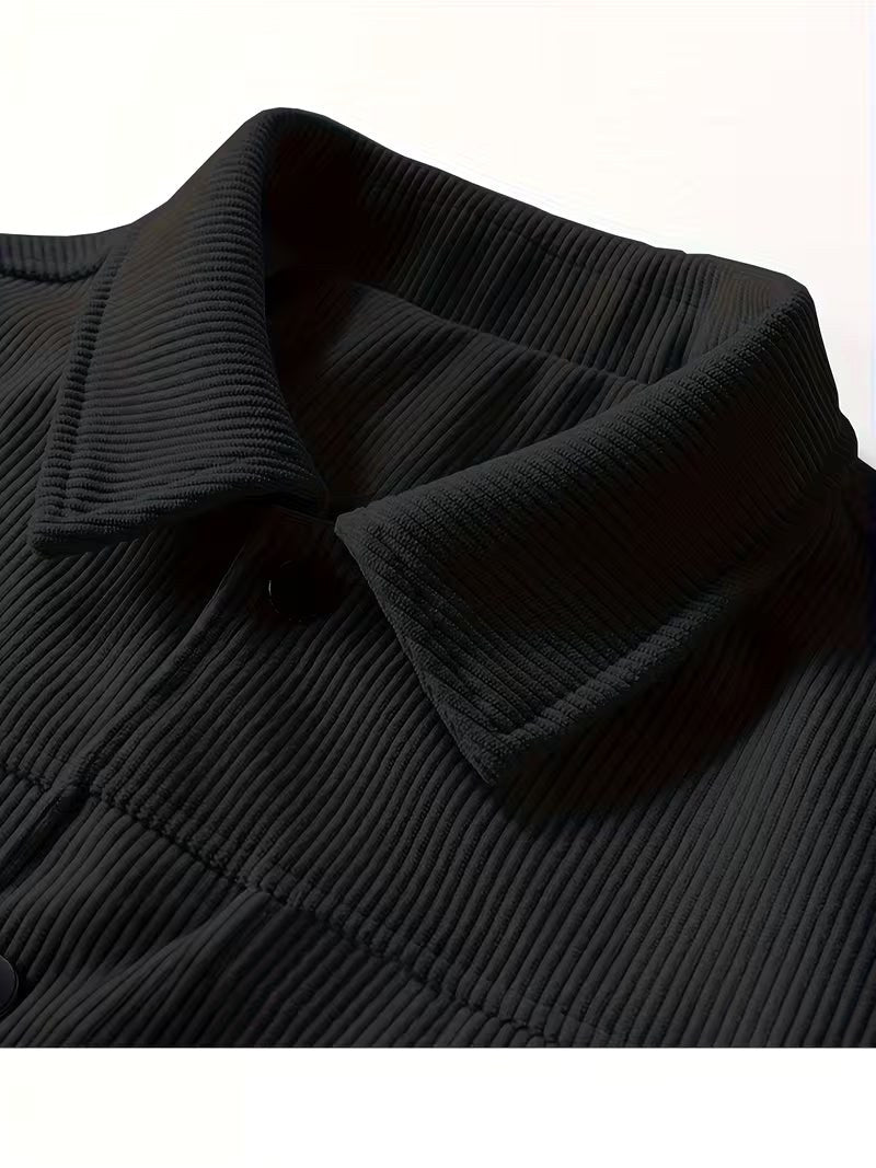 Wesley | Men's Corduroy Jacket with Classic Collar, Casual Overshirt | Animated Apparel