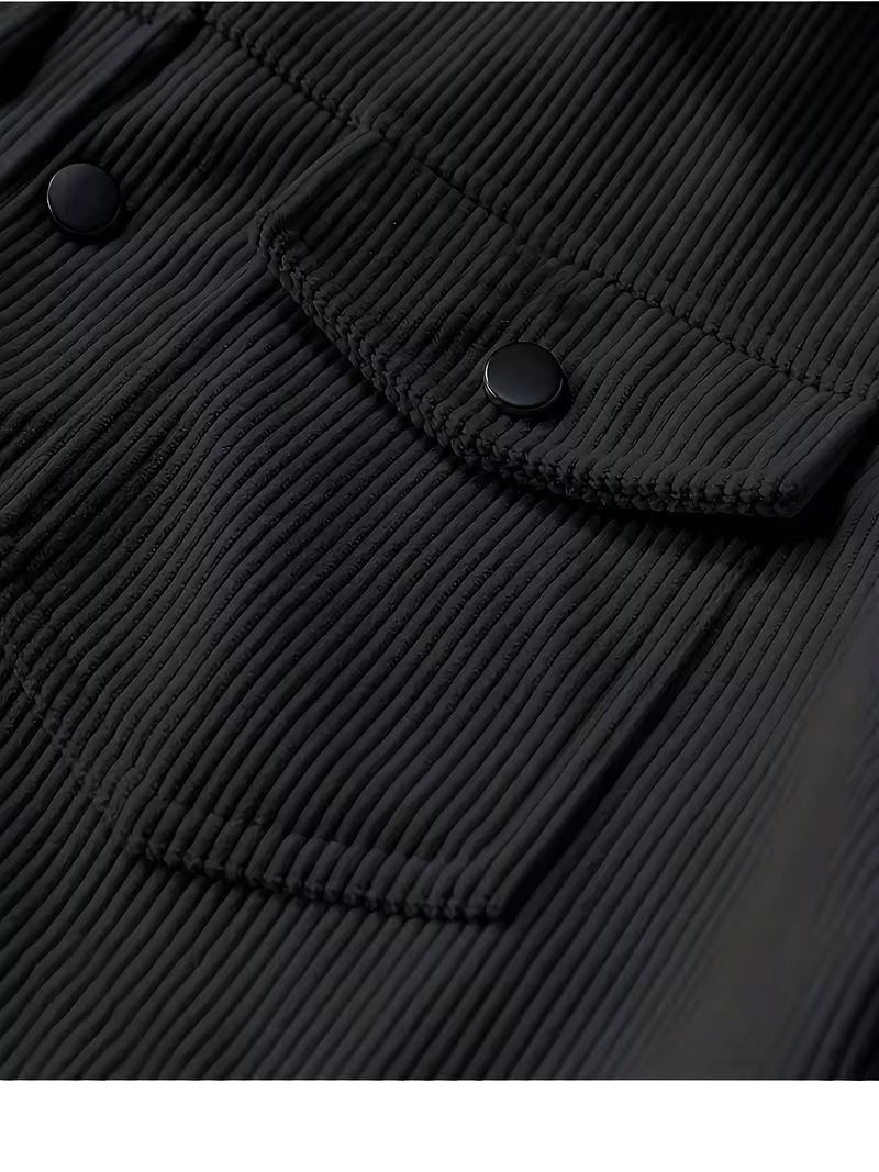 Wesley | Men's Corduroy Jacket with Classic Collar, Casual Overshirt | Animated Apparel