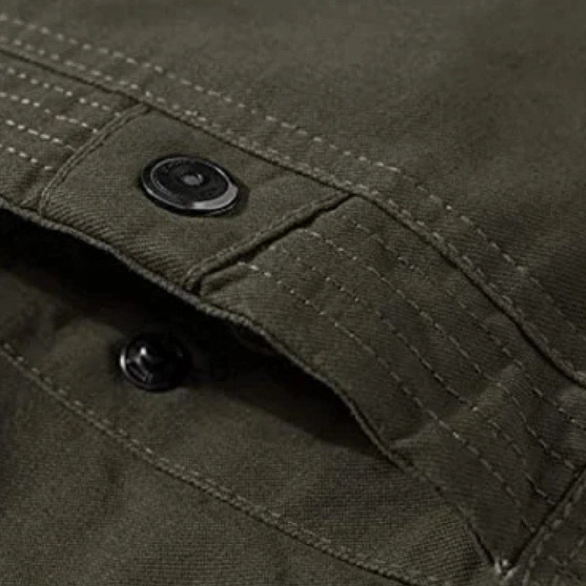 Maxwell | Men's Fleece-Lined Zip-Up Jacket, Military-Style Autumn Coat | Animated Apparel