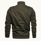 Maxwell | Men's Fleece-Lined Zip-Up Jacket, Military-Style Autumn Coat | Animated Apparel