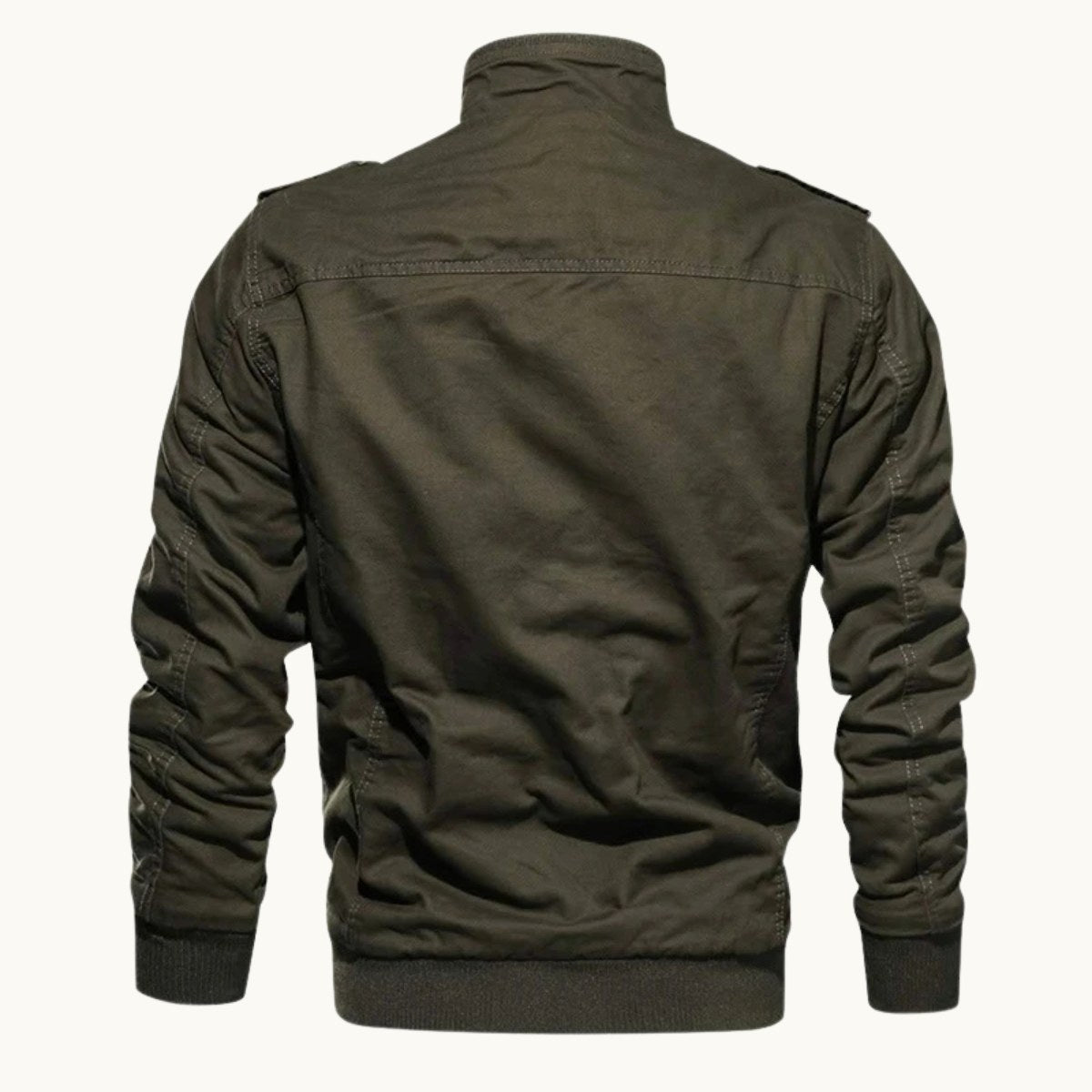 Maxwell | Men's Fleece-Lined Zip-Up Jacket, Military-Style Autumn Coat | Animated Apparel