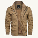 Maxwell | Men's Fleece-Lined Zip-Up Jacket, Military-Style Autumn Coat | Animated Apparel