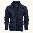 Maxwell | Men's Fleece-Lined Zip-Up Jacket, Military-Style Autumn Coat | Animated Apparel