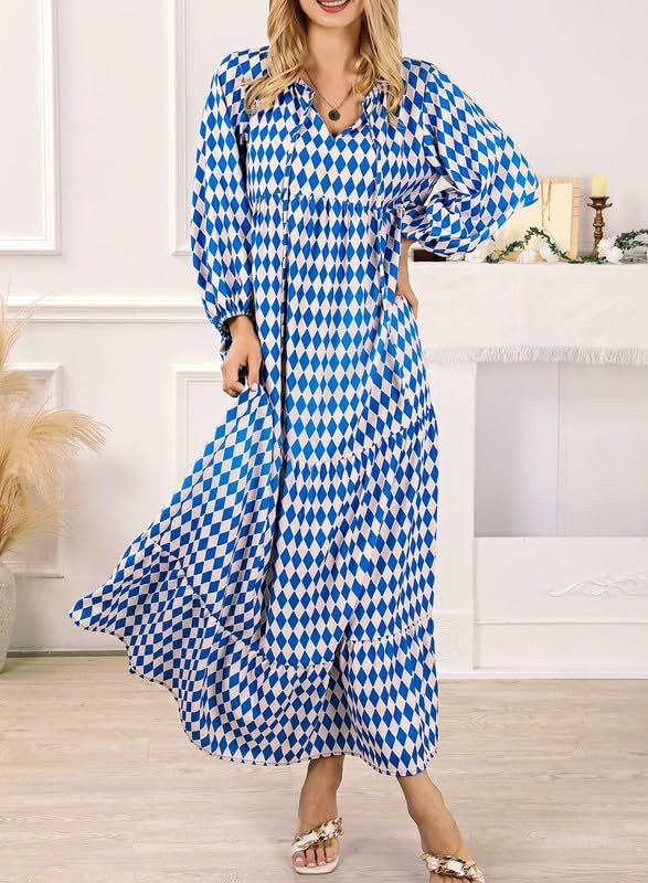Meadow | Women's Boho Floral Puff Sleeve Maxi Dress - image 12