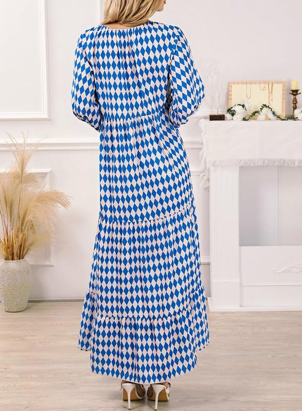 Meadow | Women's Boho Floral Puff Sleeve Maxi Dress - image 13