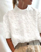 Megan | Women's Floral Stand-Up Collar Blouse - image 2