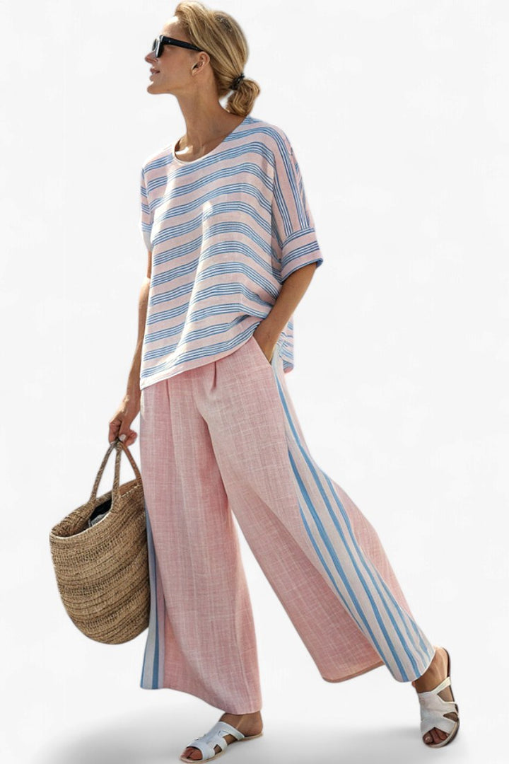 Melanie | Women's Elegant Pastel Linen Two-Piece Set - image 4