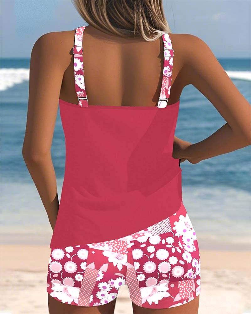 Melanie | Women's Floral Two-Piece Swimsuit - Purple