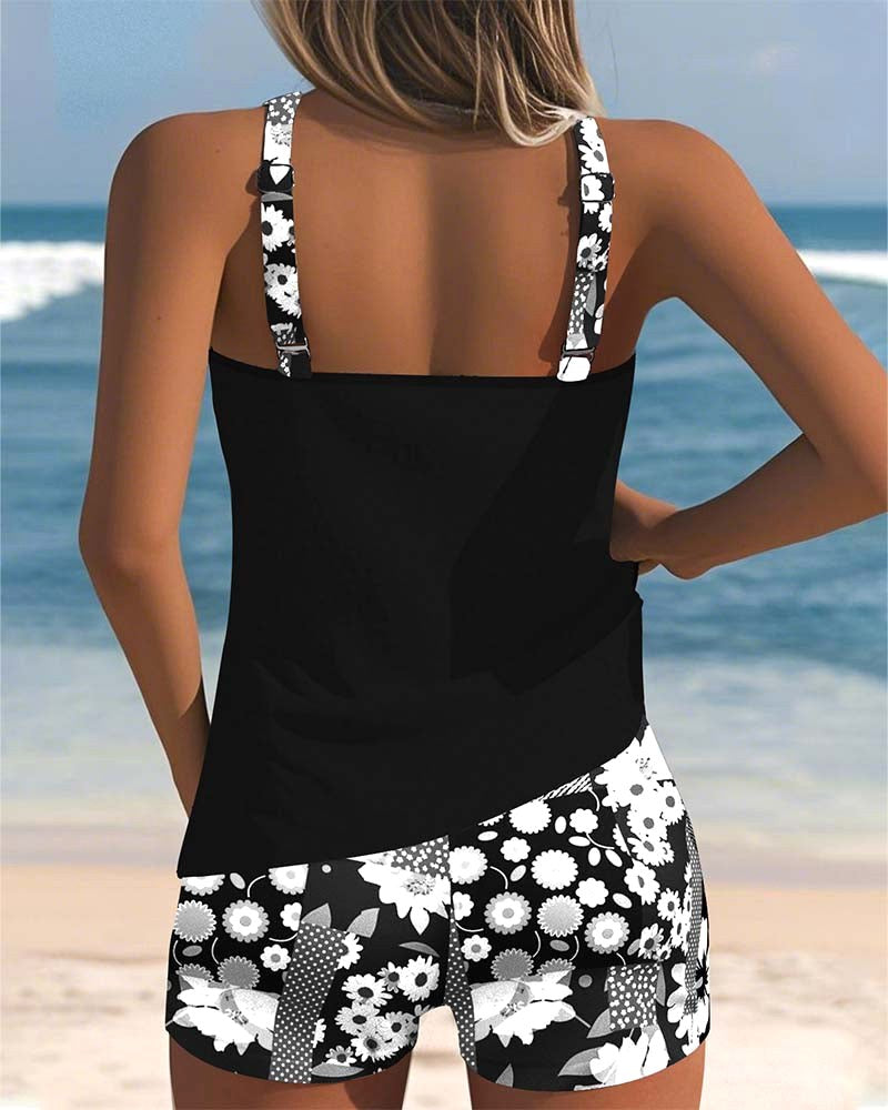 Melanie | Women's Floral Two-Piece Swimsuit - Lavender