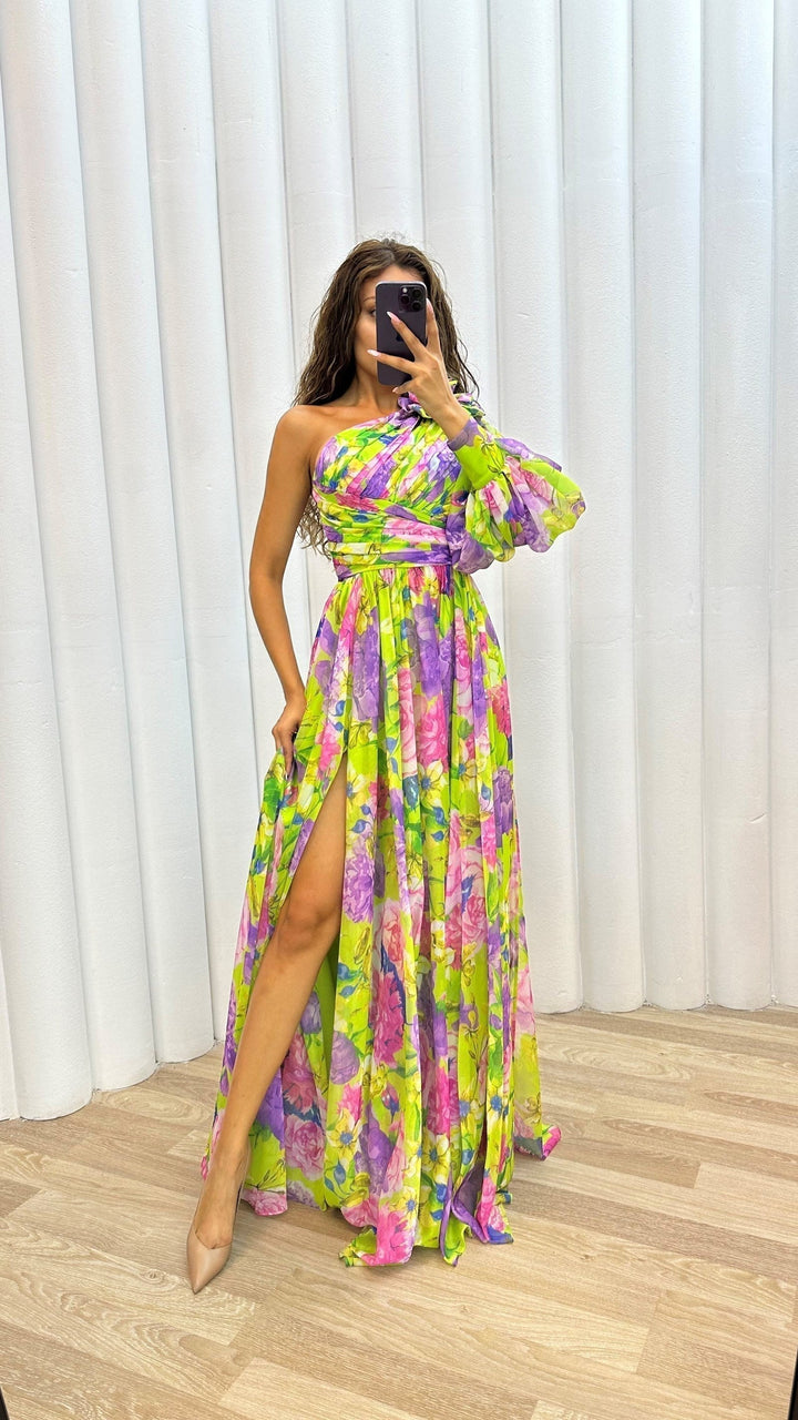 Millie | Women's Elegant Floral Slit Maxi Dress - image 4