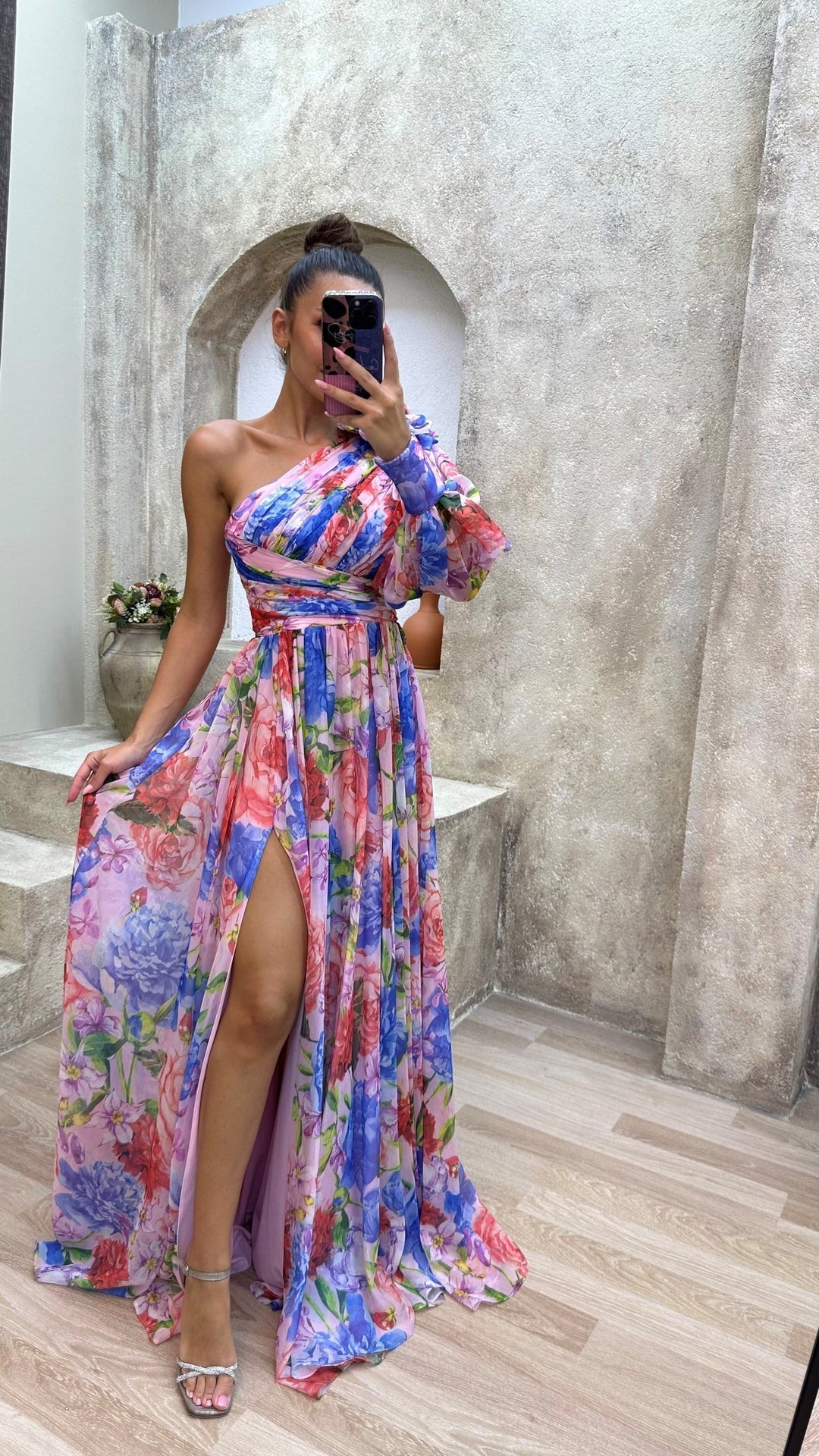 Millie | Women's Elegant Floral Slit Maxi Dress - image 7
