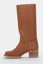 Millie | Women's Knee-High Leather Boots with Block Heel, Elegant Leather Boots | Animated Apparel