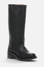 Millie | Women's Knee-High Leather Boots with Block Heel, Elegant Leather Boots | Animated Apparel