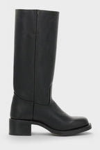 Millie | Women's Knee-High Leather Boots with Block Heel, Elegant Leather Boots | Animated Apparel