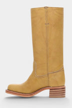 Millie | Women's Knee-High Leather Boots with Block Heel, Elegant Leather Boots | Animated Apparel