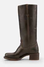 Millie | Women's Knee-High Leather Boots with Block Heel, Elegant Leather Boots | Animated Apparel