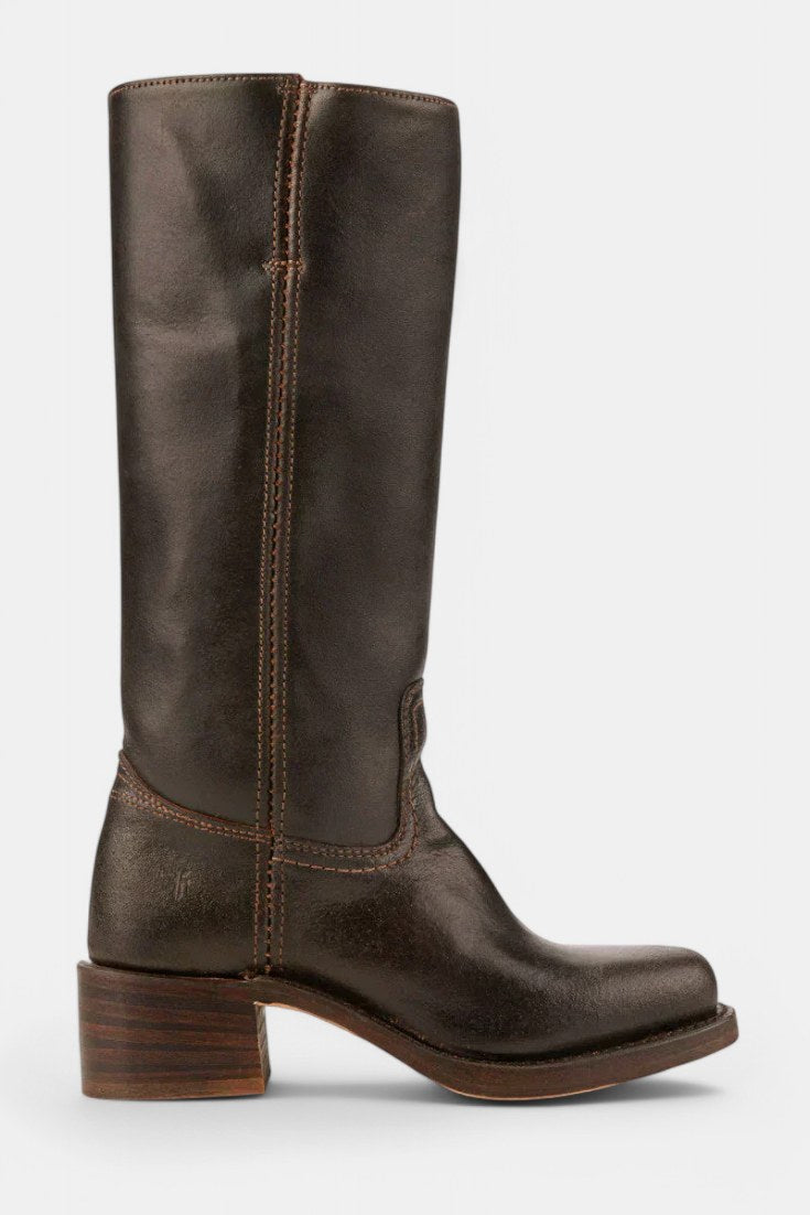 Millie | Women's Knee-High Leather Boots with Block Heel, Elegant Leather Boots | Animated Apparel