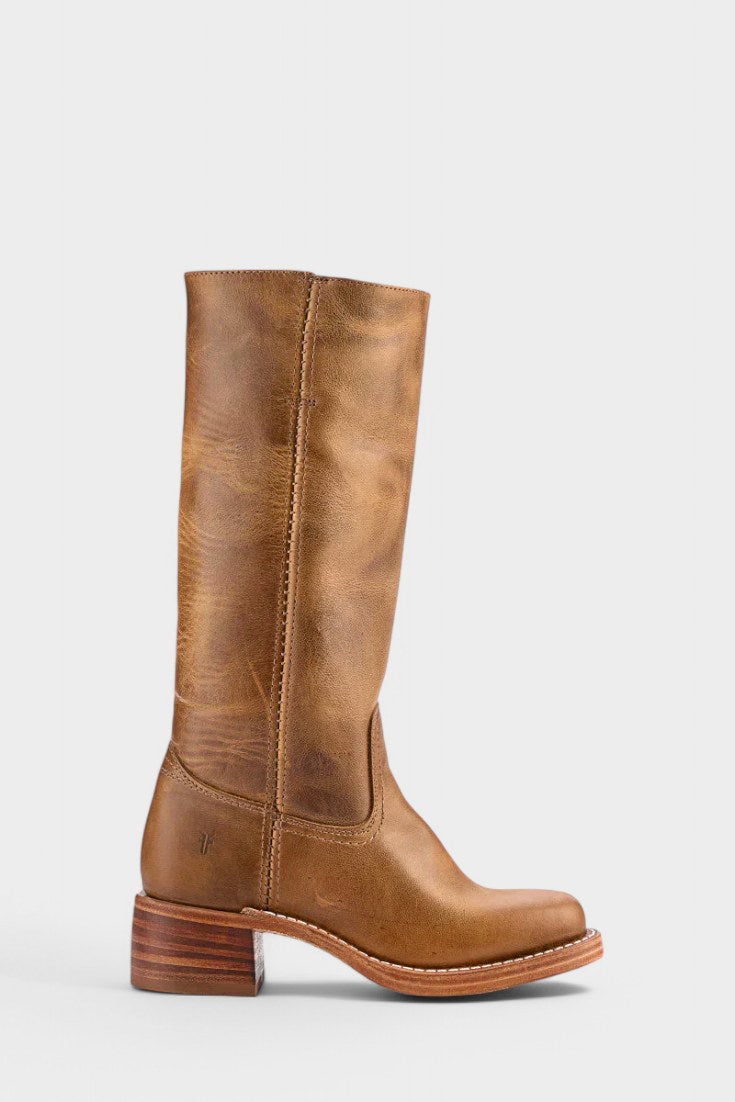 Millie | Women's Knee-High Leather Boots with Block Heel, Elegant Leather Boots | Animated Apparel