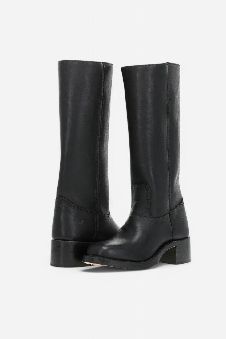 Millie | Women's Knee-High Leather Boots with Block Heel, Elegant Leather Boots | Animated Apparel