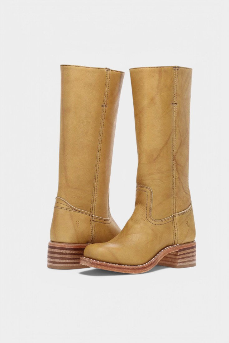 Millie | Women's Knee-High Leather Boots with Block Heel, Elegant Leather Boots | Animated Apparel