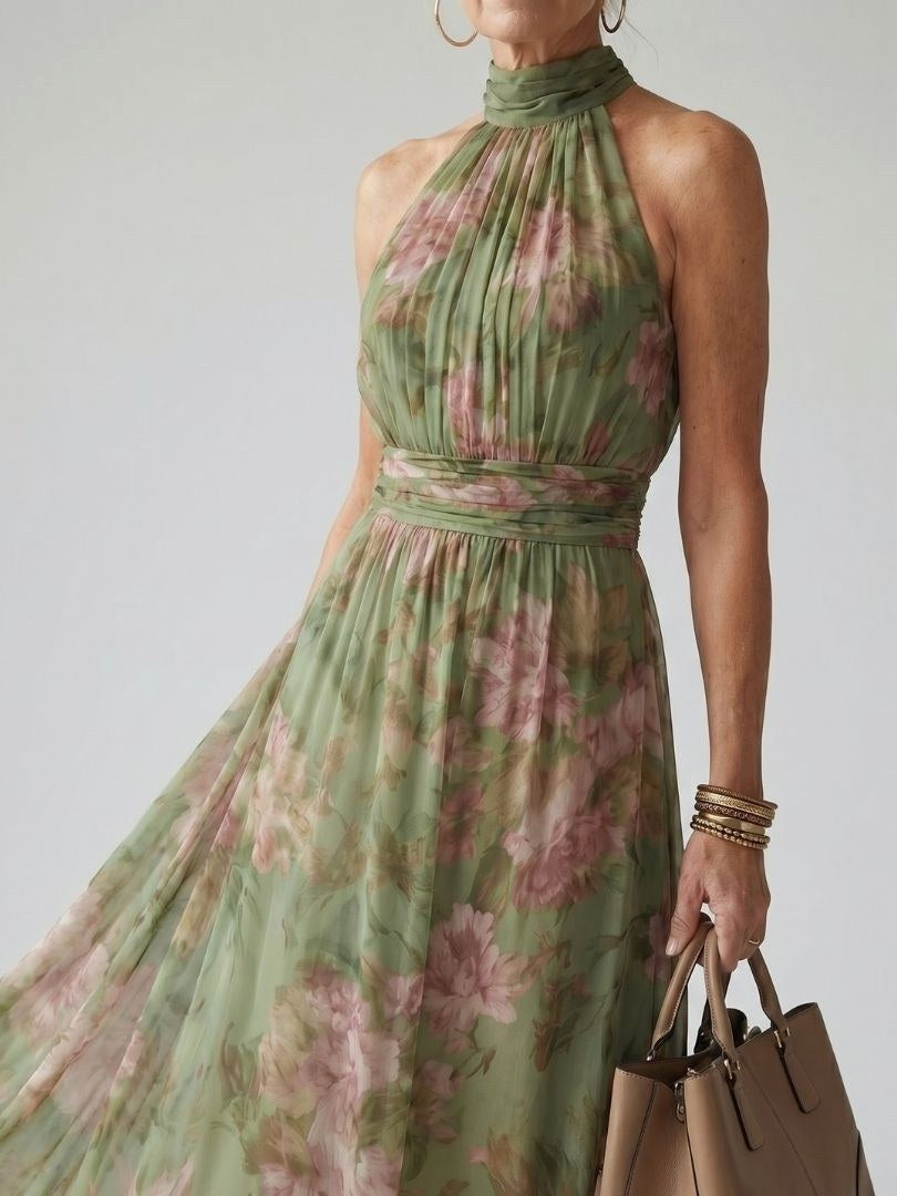 Mirelle | Women's Halter Gathered Midi Dress - image 2