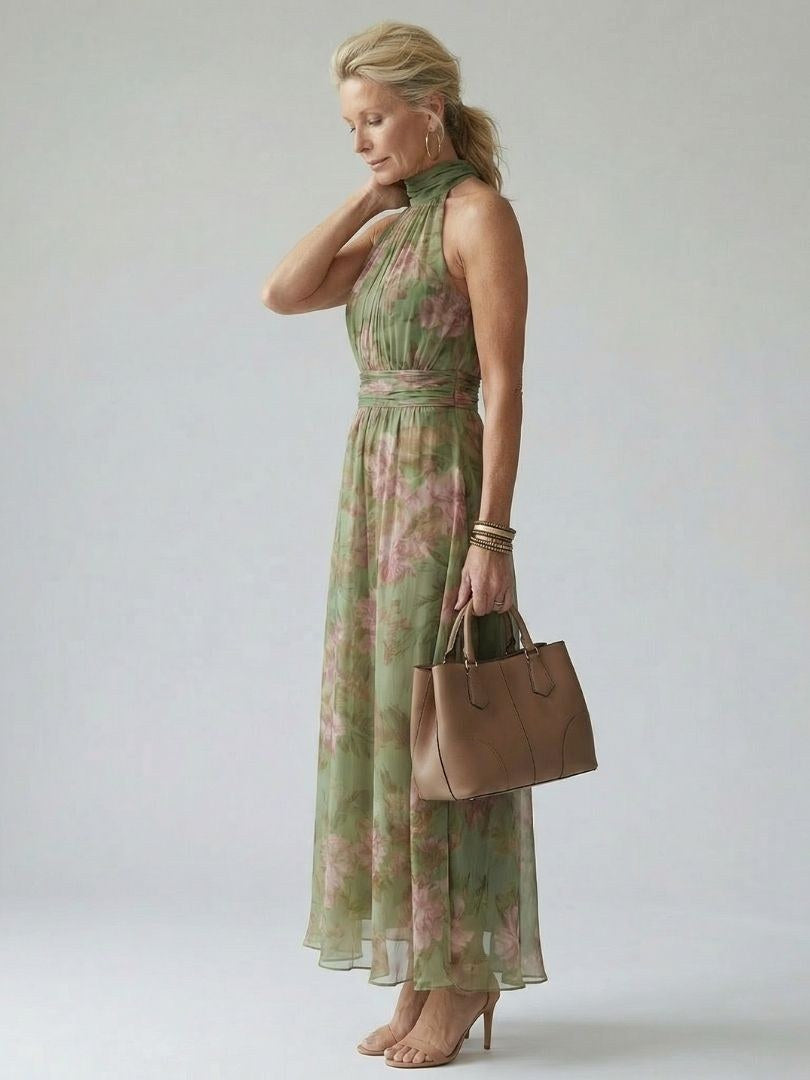 Mirelle | Women's Halter Gathered Midi Dress - image 3