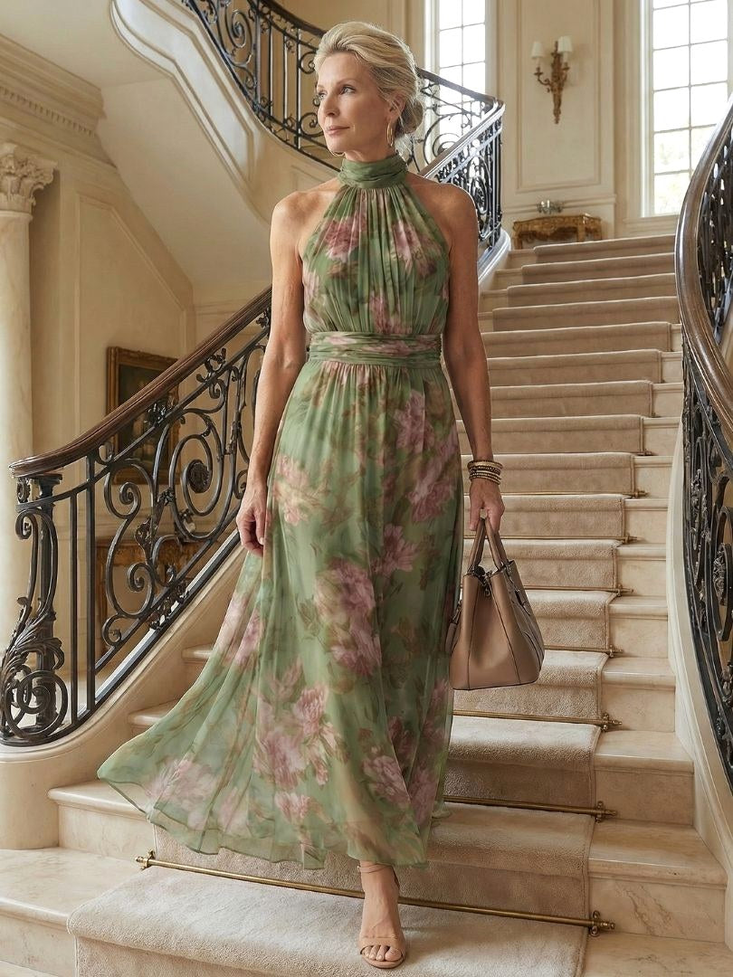 Mirelle | Women's Halter Gathered Midi Dress - image 7
