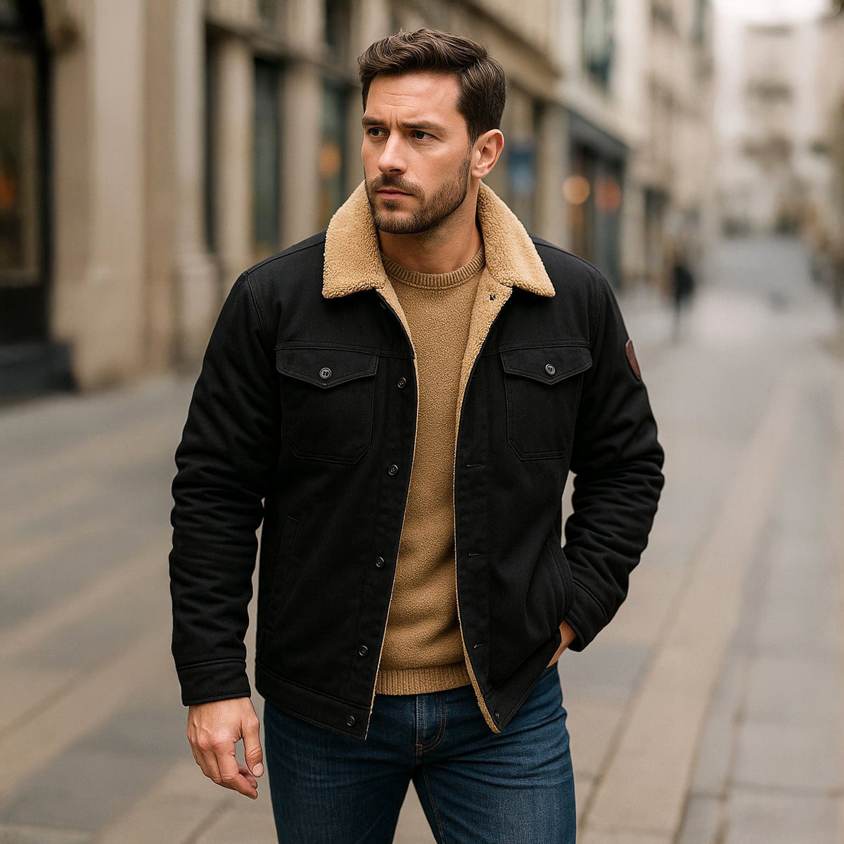 Mitchell | Men's Fleece-Lined Winter Coat, Warm Everyday Coat | Animated Apparel