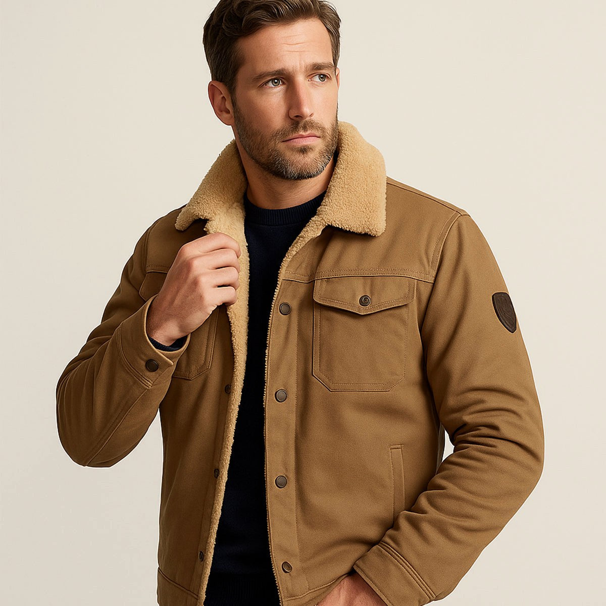 Mitchell | Men's Fleece-Lined Winter Coat, Warm Everyday Coat | Animated Apparel | Black