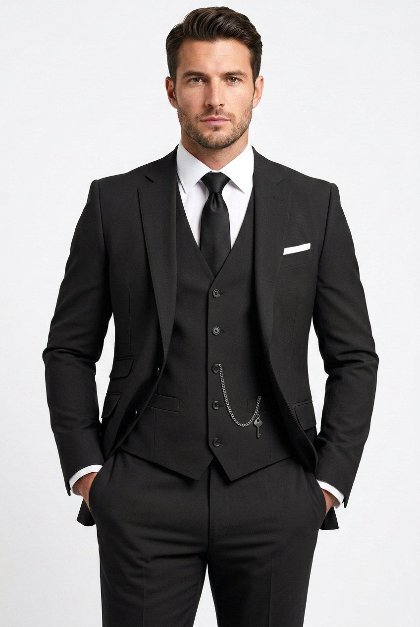 Isaiah | Men's Three-Piece Tailored Suit, Jacket Waistcoat Trousers | Animated Apparel