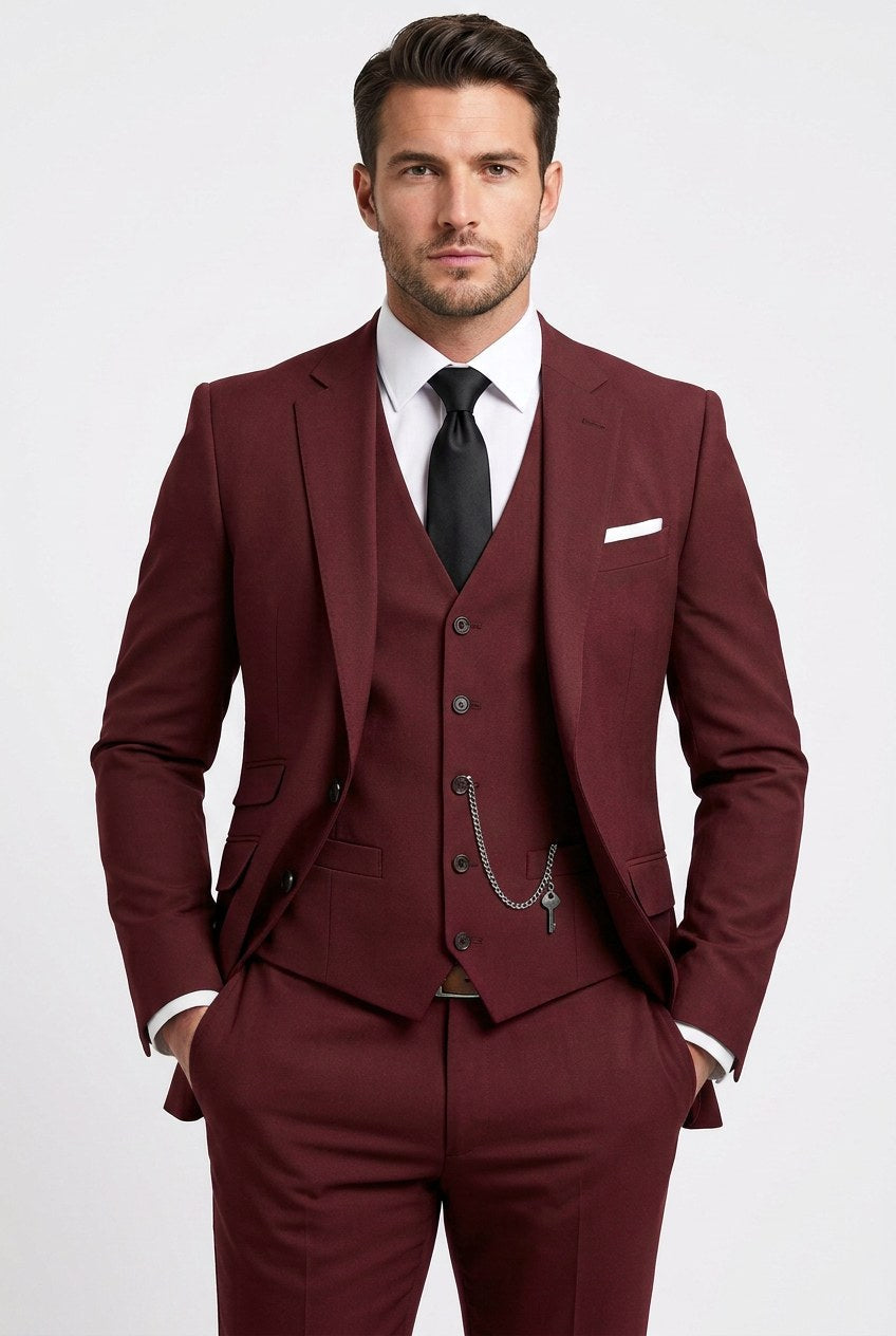 Isaiah | Men's Three-Piece Tailored Suit, Jacket Waistcoat Trousers | Animated Apparel