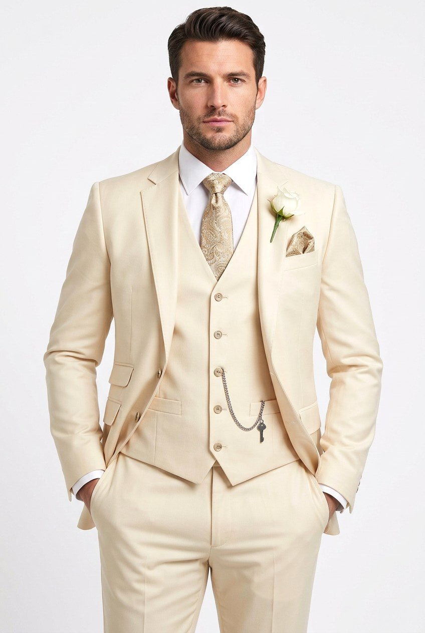 Isaiah | Men's Three-Piece Tailored Suit, Jacket Waistcoat Trousers | Animated Apparel