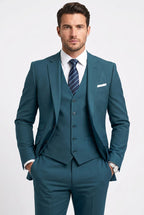 Isaiah | Men's Three-Piece Tailored Suit, Jacket Waistcoat Trousers | Animated Apparel