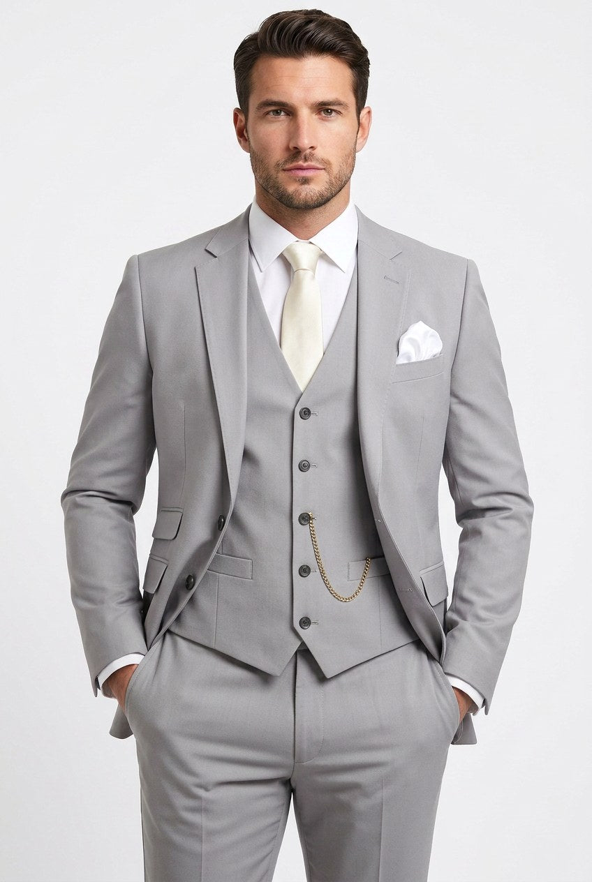 Isaiah | Men's Three-Piece Tailored Suit, Jacket Waistcoat Trousers | Animated Apparel