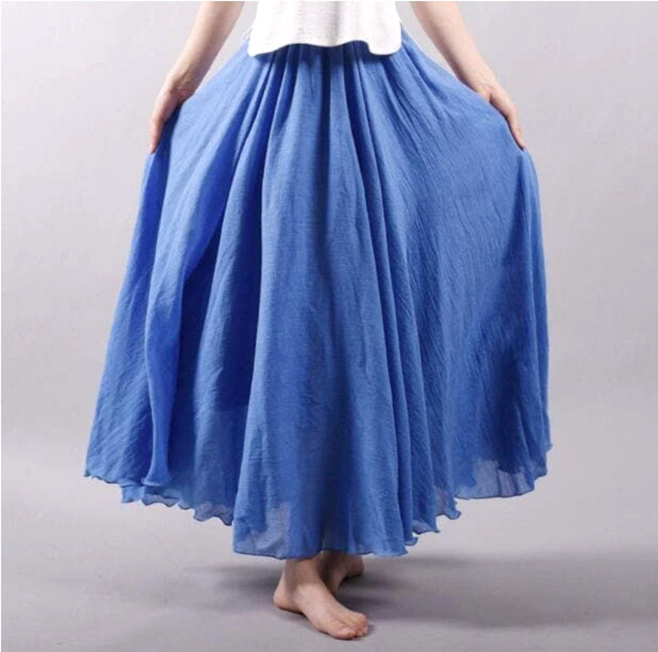 Morgan | Women's Flowy Summer Skirt - Blue