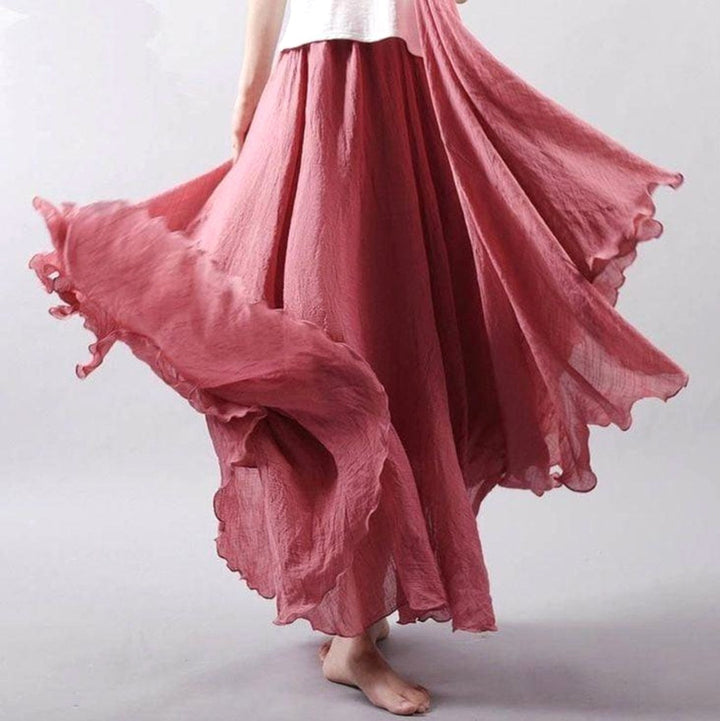 Morgan | Women's Flowy Summer Skirt - Dark Pink