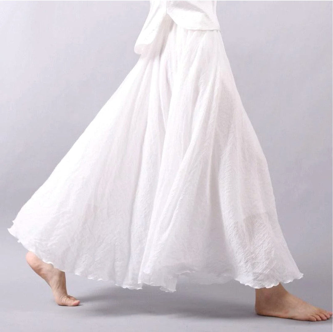 Morgan | Women's Flowy Summer Skirt - White