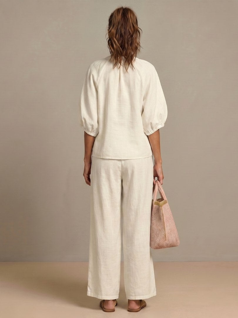 Natalia | Women's Zip Front Blouson Two-Piece Set - image 12