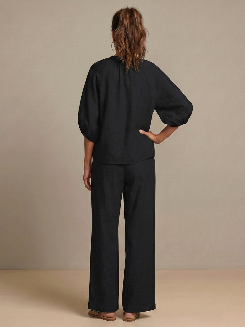Natalia | Women's Zip Front Blouson Two-Piece Set - image 17