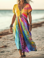 Natalie | Women's Boho Floral Print Midi Dress - image 2