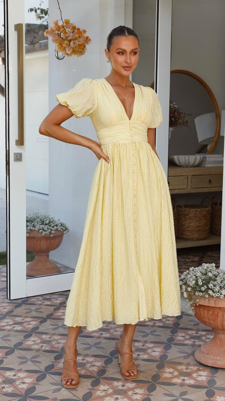 Natalie | Women's Button-Front Flowy Maxi Dress - image 5