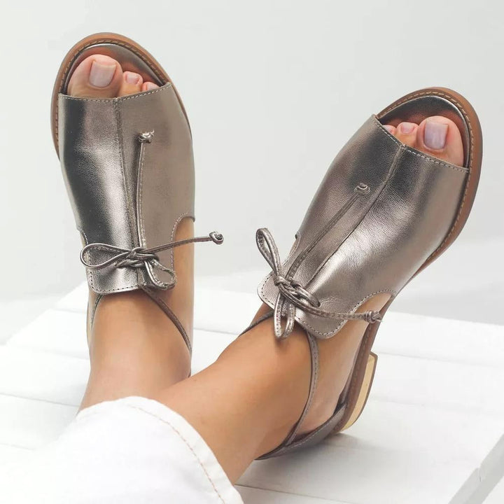 Natalie | Women's Strap-Style Leather Sandals - Champagne