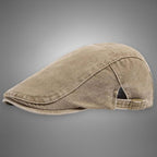Natalie | Women's Vintage Cotton Beret, Breathable One-Size Hat | Animated Apparel | Beige