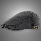 Natalie | Women's Vintage Cotton Beret, Breathable One-Size Hat | Animated Apparel | Black
