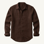 Nathan | Men's Long Sleeve Linen Shirt, Vintage Tailored Shirt | Animated Apparel