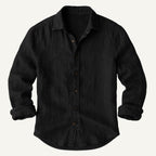 Nathan | Men's Long Sleeve Linen Shirt, Vintage Tailored Shirt | Animated Apparel