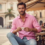 Nathan | Men's Long Sleeve Linen Shirt, Vintage Tailored Shirt | Animated Apparel