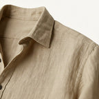 Nathan | Men's Long Sleeve Linen Shirt, Vintage Tailored Shirt | Animated Apparel | White