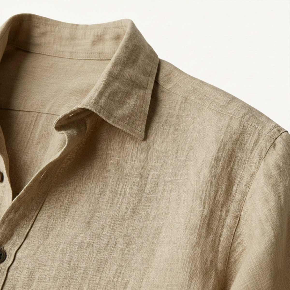 Nathan | Men's Long Sleeve Linen Shirt, Vintage Tailored Shirt | Animated Apparel | White